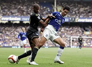 Mikel Arteta vs Armand Traore: Intense Clash in Everton vs Portsmouth Barclays Premier League Match