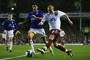 Everton V West Ham Prints: Mikel Arteta vs Freddie Sears: A Battle at Goodison Park (07/08)