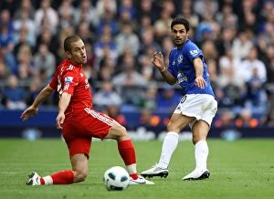 Images Dated 17th October 2010: Mikel Arteta vs. Joe Cole: A Football Rivalry Unfolds at Goodison Park - Everton vs