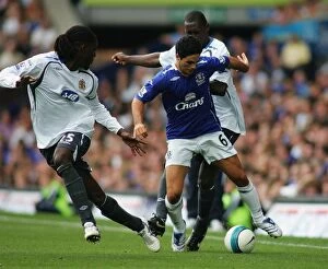 Images Dated 11th August 2007: Mikel Arteta vs. Mario Melchiot: A Battle at Goodison Park, Everton vs