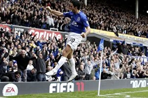 Images Dated 17th October 2010: Mikel Arteta's Double: Everton's Thrilling Victory over Liverpool at Goodison Park