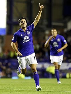 Images Dated 24th August 2011: Mikel Arteta's Hat-Trick: Everton's Triumph Over Sheffield United in Carling Cup Round 2