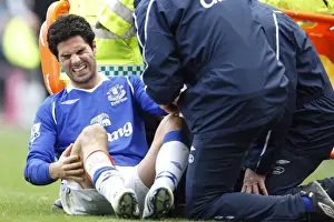 Framed Print : Mikel Arteta's Injury Marrs Everton in Newcastle United vs Everton (22 / 2 / 09) Framed Print : Mikel Arteta's Injury Marrs Everton in Newcastle United vs Everton (22 / 2 / 09)