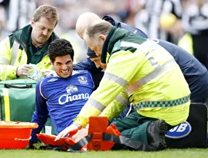 Newcastle V Everton Prints: Mikel Arteta's Injury Woes: Carried Off in Newcastle vs. Everton (2009)