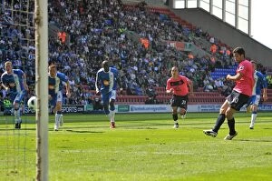 Images Dated 30th April 2011: Mikel Arteta's Penalty Denied: Wigan Athletic Holds Everton at Bay (30 April 2011)
