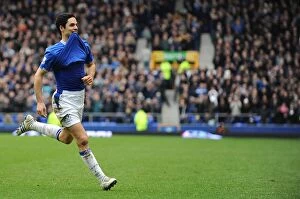 Everton v Bolton Wanderers Collection: Mikel Arteta's Thriller: Everton's First Goal in Premier League Win Against Bolton Wanderers