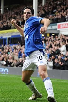 Images Dated 20th March 2010: Mikel Arteta's Thriller: Everton's First Goal vs. Bolton Wanderers, Barclays Premier League