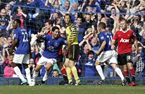Mikel Arteta's Triumphant Moment: Everton's Third Goal Against Manchester United at Goodison Park