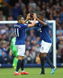Full Length Prints: Mirallas and Distin: Everton's Unforgettable Goal Celebration vs