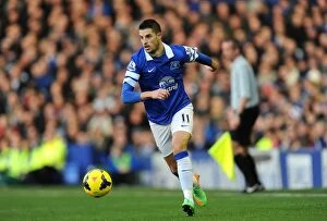 Images Dated 11th January 2014: Mirallas Double: Everton's 2-0 Triumph Over Norwich City (11-01-2014, Goodison Park)