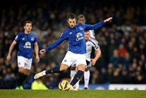 Images Dated 19th January 2015: Mirallas Misses Everton's Penalty: A Costly Blunder Against West Brom in Premier League