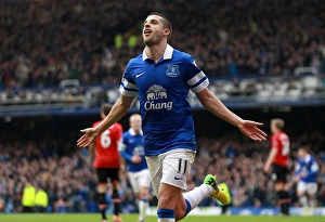 Everton 2 V Manchester United 0 : Goodison Park : 21-04-2014 Prints: Mirallas Scores Brace: Everton Takes 2-0 Lead Over Manchester United in Premier League (April 21)