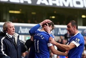 Images Dated 7th April 2013: Mirallas Scores Dramatic Equalizer: Everton Salvages Point at White Hart Lane
