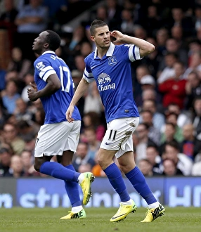 Fulham 1 V Everton 3 : Craven Cottage : 30-03-2014 Prints: Mirallas Scores Everton's Second Goal: Fulham vs Everton (30-03-2014)