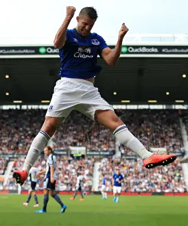 West Bromwich Albion V Everton - The Hawthorns Prints: Mirallas Scores Everton's Second: West Bromwich Albion vs Everton - Premier League Thriller