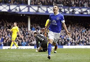 Images Dated 2nd March 2013: Mirallas Scores Third: Everton's Triumph Over Reading (3-1), Barclays Premier League 12-'13