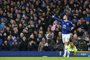 Soccer Football Prints: Mirallas Strikes Again: Everton's Second Goal vs. Manchester City (Goodison Park)
