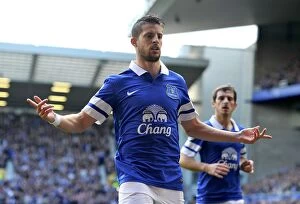 Images Dated 19th October 2013: Mirallas Strikes: Everton Takes the Lead Against Hull City in Premier League (19-10-2013)