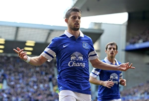 Everton 2 V Hull City 1 : Goodison Park : 19-10-2013 Prints: Mirallas Strikes: Everton Takes the Lead Against Hull City in Premier League (19-10-2013)