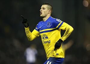Images Dated 20th January 2014: Mirallas Strikes: Everton's Opening Goal vs. West Bromwich Albion (Premier League, 20-01-2014)