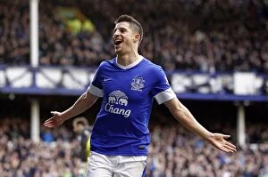 Images Dated 2nd March 2013: Mirallas Triumph: Everton's Thrilling Third Goal vs. Reading (3-1) - Goodison Park (02-03-2013)