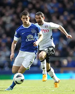 Everton 1 V Fulham 0 : Goodison Park : 27-04-2013 Prints: Mirallas vs. Karagounis: A Clash at Goodison Park (Everton 1-0 Fulham)
