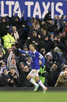 Images Dated 1st February 2014: Mirallas's Brace: Thrilling 2-1 Everton Victory Over Aston Villa (01-02-2014, Goodison Park)