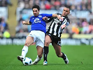 05 March 2011 Newcastle United V Everton Prints: Moment of Tension: Simpson vs. Arteta - Premier League Showdown (2011) - Newcastle United vs