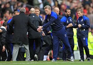 22 April 2012 v Manchester United, Old Trafford Collection: Moyes and Ferguson: A Sporting Handshake - Manchester United vs. Everton (April 2012)