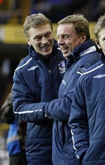Images Dated 30th November 2008: Moyes and Redknapp: A Pre-Match Laugh at White Hart Lane, 2008 Premier League