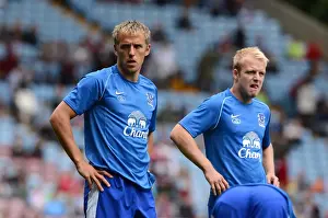 Aston Villa 1 V Everton 3: Villa Park: 25-08-2012 Prints: Naismith and Neville Ready for Everton's Victory at Aston Villa: Premier League Showdown (3-1)
