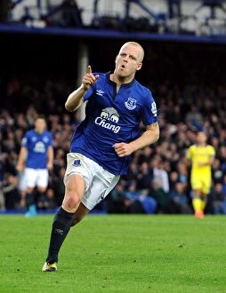 Images Dated 30th August 2014: Naismith Scores Second Goal: Everton's Triumph Over Chelsea at Goodison Park
