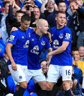 Images Dated 23rd August 2014: Naismith Scores Second Goal: Everton's Upset Against Arsenal at Goodison Park