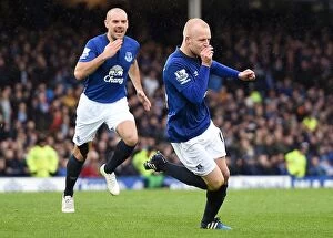 Everton v Leicester City - Goodison Park Collection: Naismith Strikes First: Everton's Premier League Victory Over Leicester City