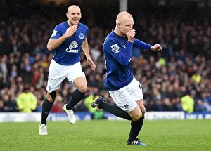 Everton V Leicester City - Goodison Park Prints: Naismith Strikes First: Everton's Premier League Victory Over Leicester City