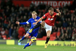Manchester United 2 V Everton 0 : Old Trafford : 10-02-2013 Prints: Naismith vs. Vidic: A Football Battle at Old Trafford (2-0)