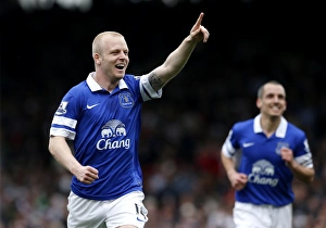 Fulham 1 V Everton 3 : Craven Cottage : 30-03-2014 Prints: Naismith's Deflected Stunner: Everton's 3-1 Lead over Fulham (March 30)