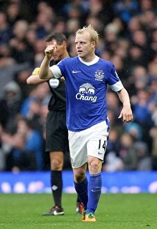 Images Dated 28th October 2012: Naismith's Double: Thrilling 2-2 Draw Between Everton and Liverpool (October 2012)