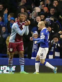 Images Dated 1st February 2014: Naismith's Stunner: Everton's First Goal in BPL Win Against Aston Villa (01-02-2014)