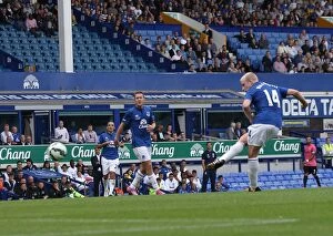 Images Dated 3rd August 2014: Naismith's Tribute Goal: Everton's Opening Strike Against FC Porto (Leon Osman Testimonial)