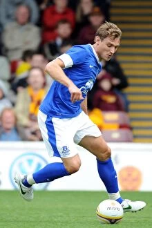 Images Dated 21st July 2012: Nikica Jelavic in Action: Everton's Pre-Season Thriller at Motherwell's Fir Park Stadium