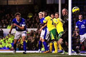 Everton 1 v Norwich City 1 : Goodison Park : 24-11-2012 Collection: Nikica Jelavic's Heart-Stopping Near-Miss: Everton vs Norwich City (1-1)
