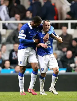 Osman and Distin: Everton's Triumphant Goal Celebration vs. Newcastle United (3-0 BPL Victory, 2013-14)