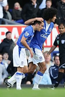 Images Dated 4th October 2009: Osman and Fellaini Unite: Everton's Dramatic Equalizer vs Stoke City
