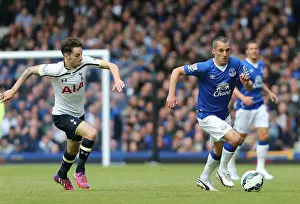 Everton V Tottenham Hotspur - Goodison Park Prints: Osman vs Mason: Intense Battle at Goodison Park - Everton vs Tottenham Hotspur