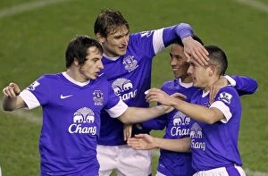 Images Dated 26th December 2012: Osman's Christmas Gift: Everton's First Goal vs. Wigan Athletic (12/26/2012)