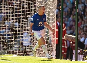 West Ham United v Everton - Upton Park Collection: Osman's Historic Goal: Everton's First in Premier League Victory at Upton Park