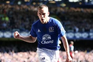 Images Dated 2nd April 2011: Osman's Opener: Everton Takes the Lead Against Aston Villa (04.04.2011, Goodison Park)