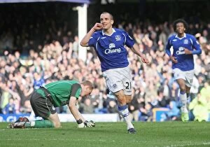 Images Dated 5th April 2009: Osman's Strike: Everton's Dominance Over Wigan Athletic in 08/09 Premier League