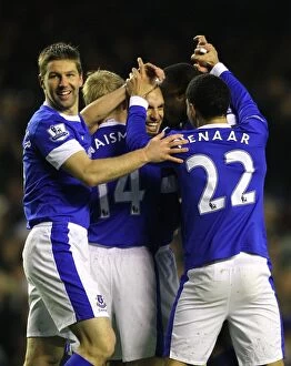 Images Dated 26th December 2012: Osman's Stunner: Everton's First Goal vs. Wigan Athletic (2-1, Barclays Premier League)